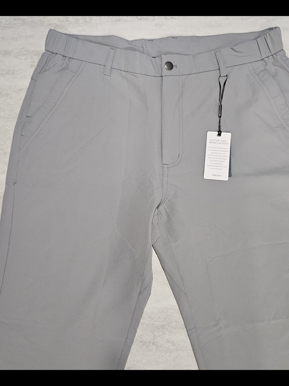Men's Lightweight LUX FLEX Dress Casual Breathable Pants Light Gray 36x30